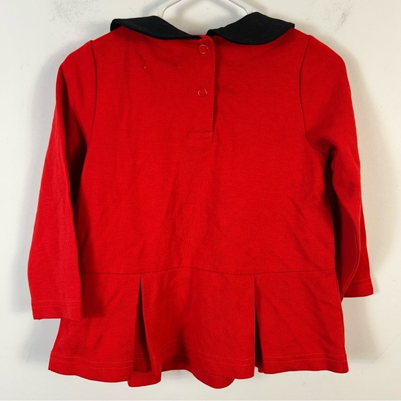 Joe Fresh Red Long Sleeve Tee with Black Accents 12-18 M - Picture 3 of 9